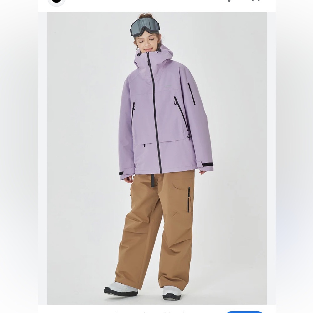 Snowverb women’s lavender mountain breaker thermal pro baggy snow jacket XL New